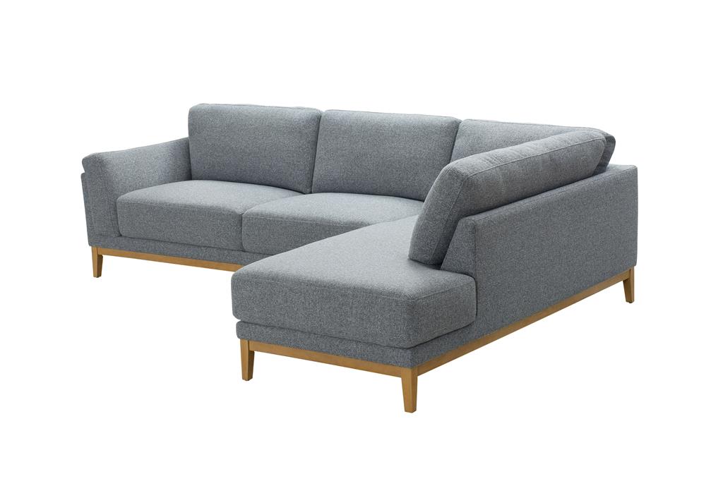Hyde 3 Seater Sofa with Right Chaise - Grey