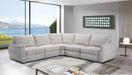 Avoca Fabric Corner Sofa with Power Recliners - Beige
