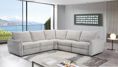 Avoca Fabric Corner Sofa with Power Recliners - Beige