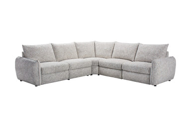 Avoca Fabric Corner Sofa with Power Recliners - Beige