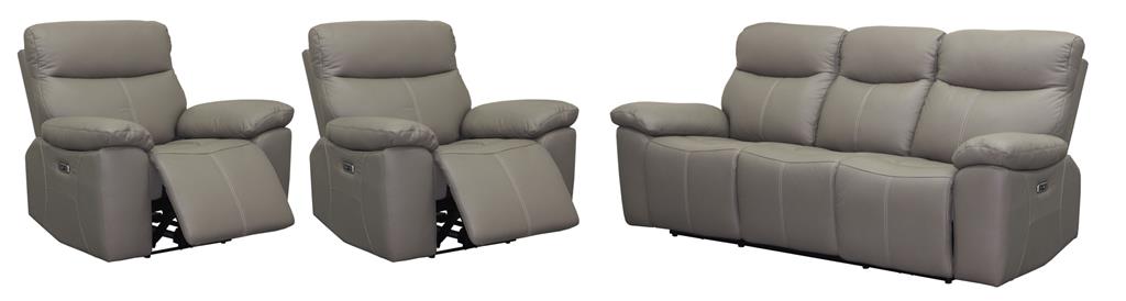 Ravello Leather 3 Piece Electric Recliner Suite