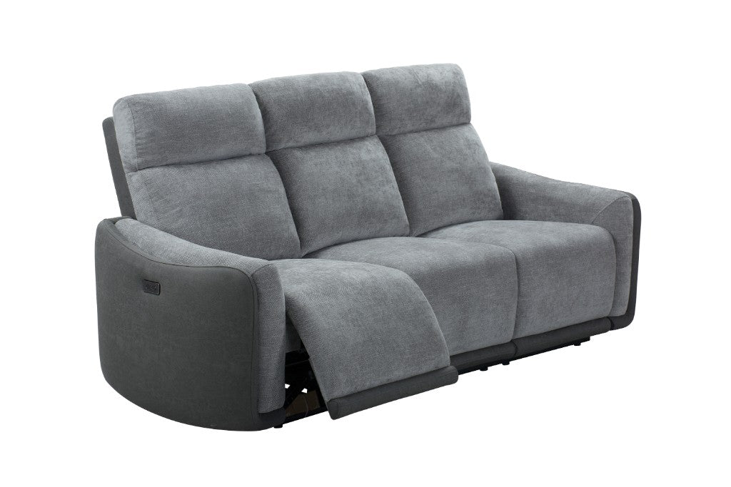 Sable 3 Seater Electric Recliner Sofa - Grey