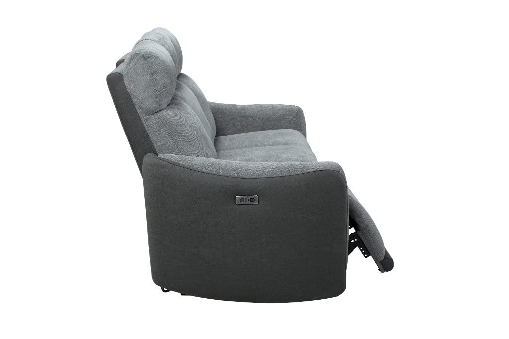 Sable 3 Seater Electric Recliner Sofa - Grey