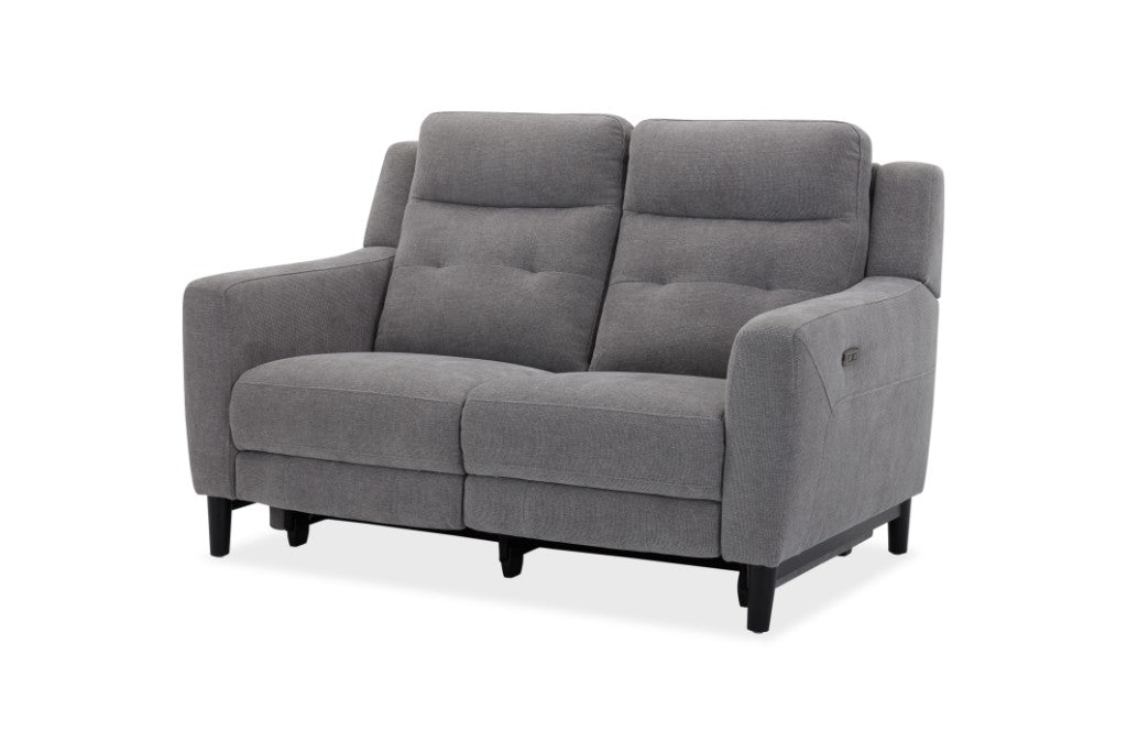 Morgan Fabric Lounge Electric Recliner Sofa - Grey