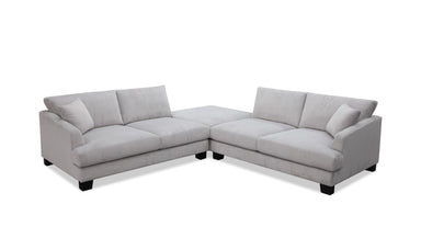 Polaris 3 Piece Modular Lounge with Ottoman - Light Grey