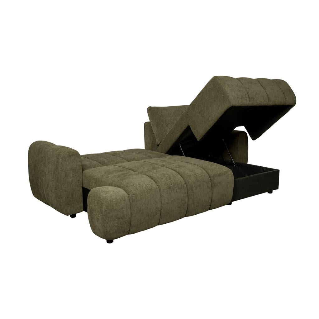Lucca Channel Tufted Sofa Bed with Storage Chaise