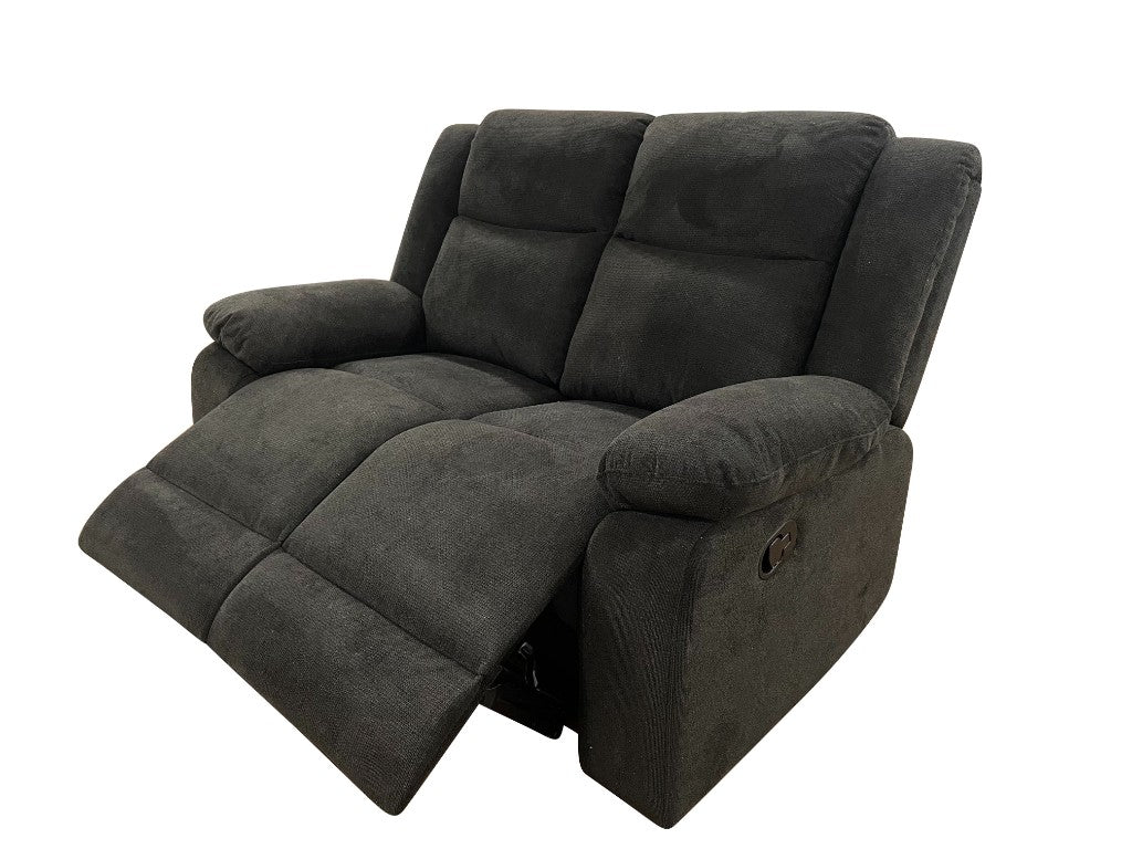 Rancher Recliner Fabric Sofa With Tray Lounge - Licorice