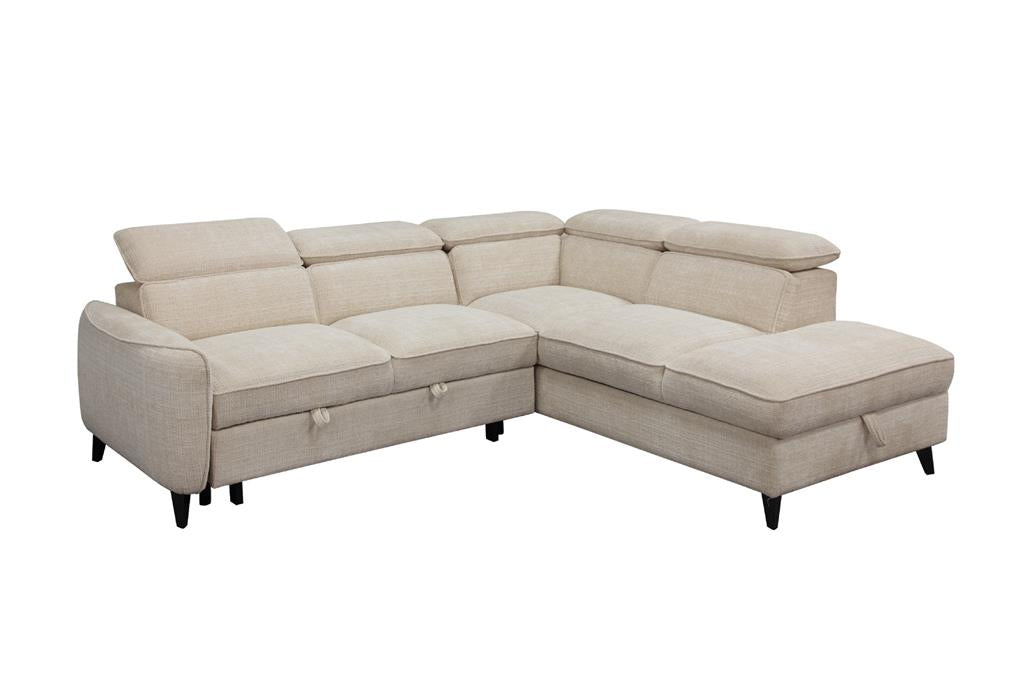 Thea Sofa Bed with Right Gas Lift Storage Chaise