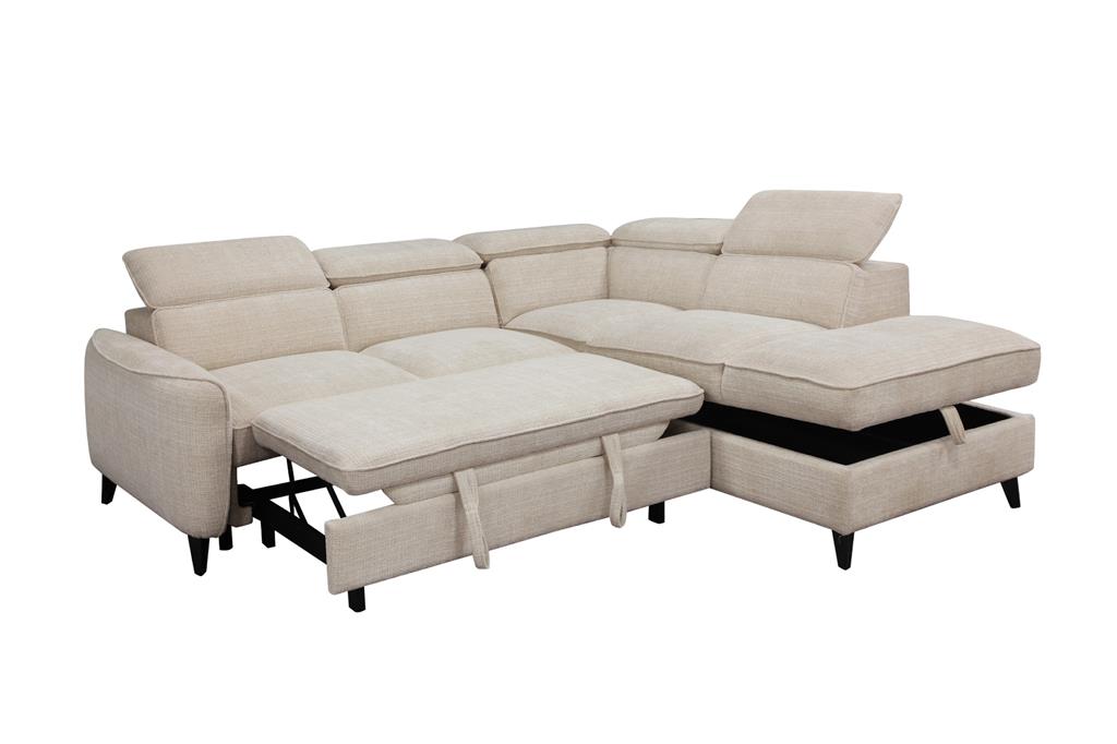 Thea Sofa Bed with Right Gas Lift Storage Chaise