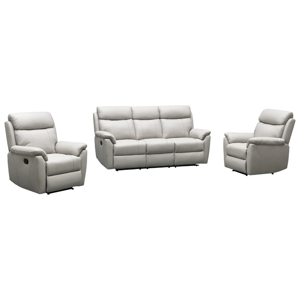 Singleton 3 seater Plus 2 Manual Recliner Chairs Silver Leather