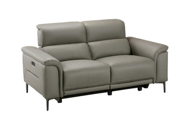 Banksia Leather 2 Seater Dual Motor Recliner - Grey