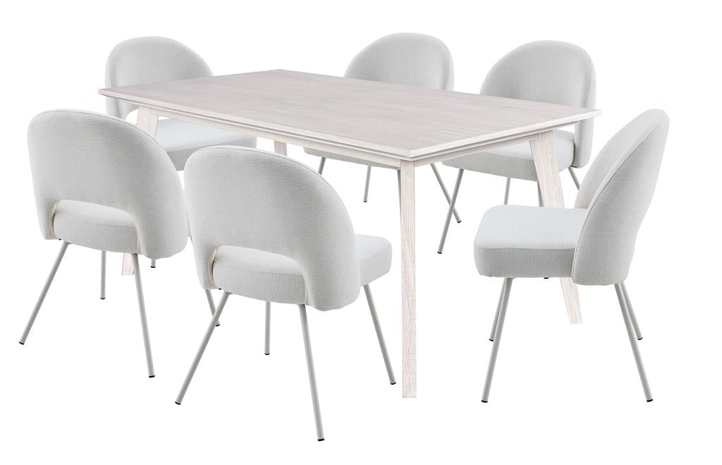 Paloma 7 Piece Acacia Dining Set 180cm - White