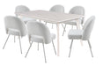 Paloma 7 Piece Acacia Dining Set 180cm - White
