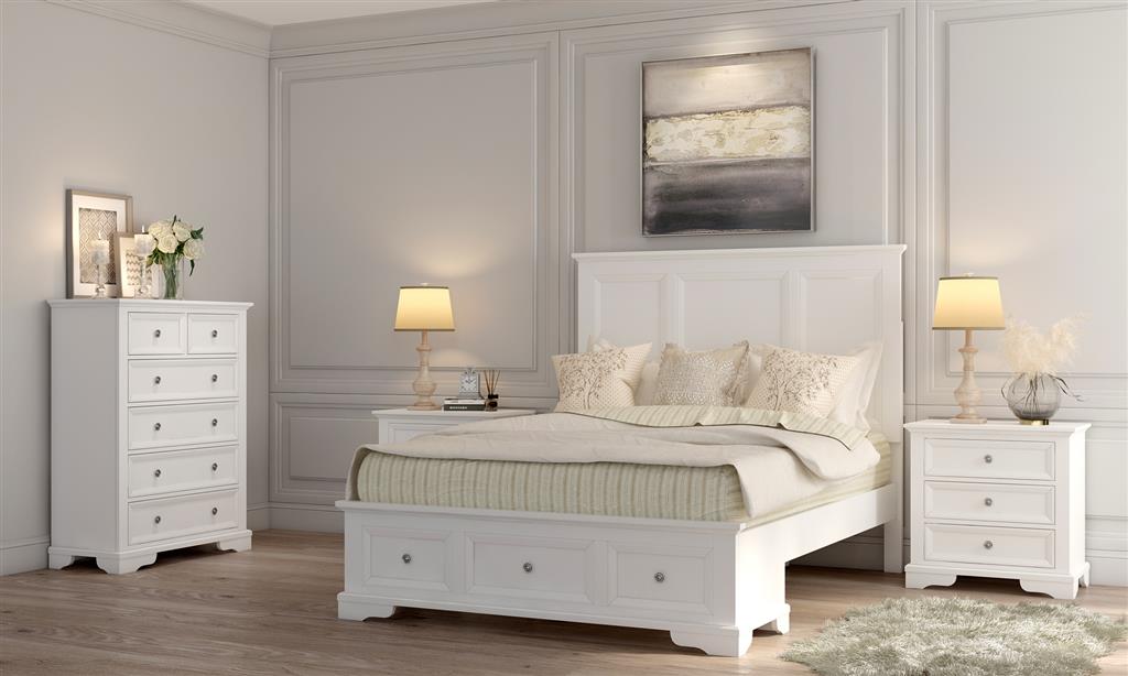 Somerset 4 Piece King Bedroom Suite with Tallboy - White