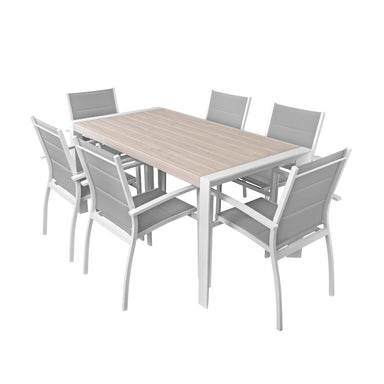 Torrens Outdoor 7 Piece Dining Set 160cm - White
