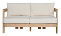 Calabria Outdoor 2 Seater Sofa - Cream/Light Smoke