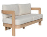 Calabria Outdoor 2 Seater Sofa - Cream/Light Smoke