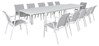 Icaria Outdoor Dining Set Aluminium - White