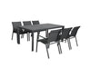 Paloma 6 Seater Outdoor Dining Table & Chair Set - Charcoal