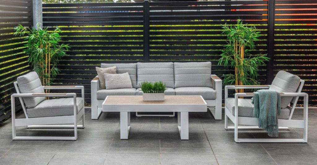 Pacifica Aluminium Outdoor 4 Piece Lounge Set - White