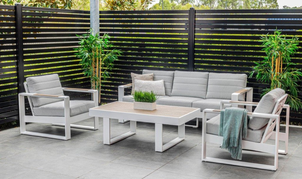 Pacifica Aluminium Outdoor 4 Piece Lounge Set - White