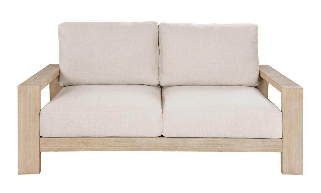 Kuhl 2 Seater Eucalyptus Timber Outdoor Sofa - White Wash