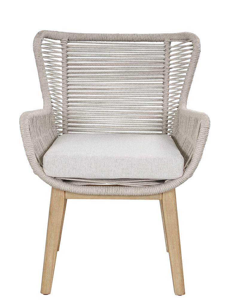 Kuhl Rope & Eucalyptus Timber Outdoor Dining Chair - White Wash
