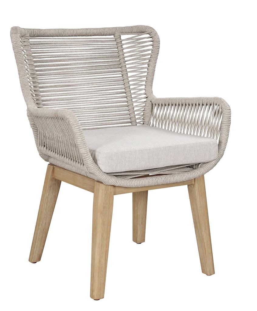 Kuhl Rope & Eucalyptus Timber Outdoor Dining Chair - White Wash