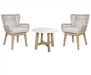 Kuhl 3 Piece Rope & Eucalyptus Outdoor Chat Set - White Wash