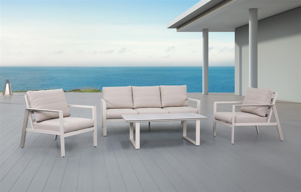 Bulrush Outdoor 4 Piece Lounge Set - Cream