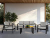 Bulrush Outdoor 4 Piece Lounge Set - Charcoal
