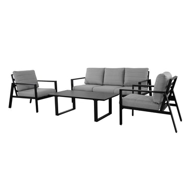 Bulrush Outdoor 4 Piece Lounge Set - Charcoal