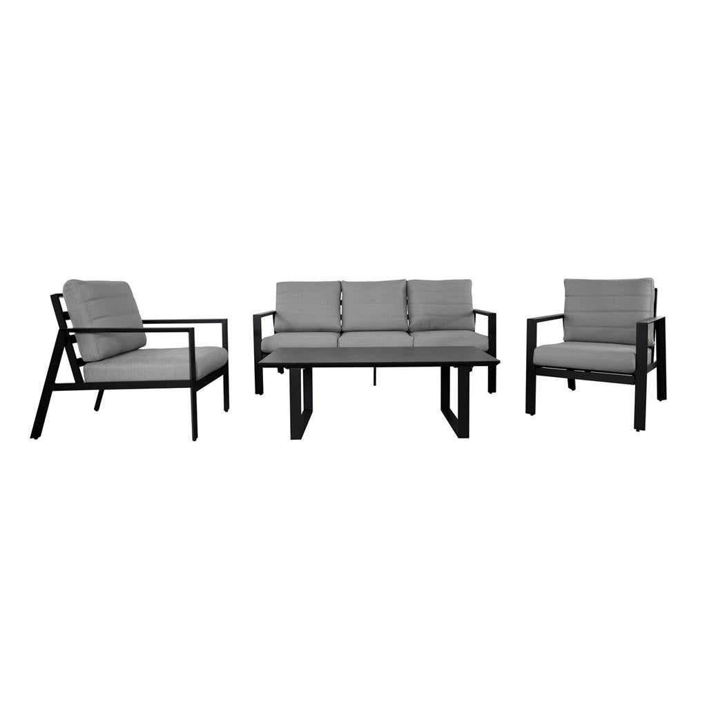 Bulrush Outdoor 4 Piece Lounge Set - Charcoal