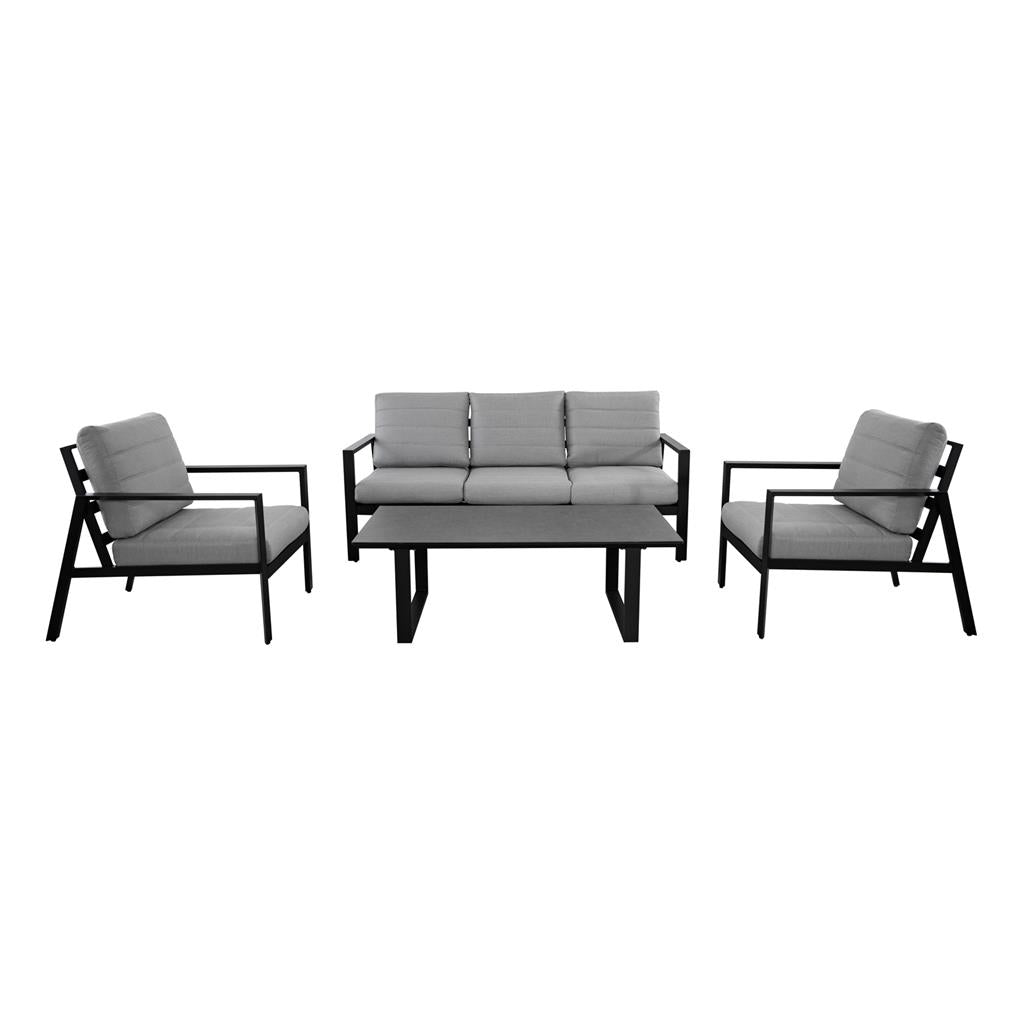 Bulrush Outdoor 4 Piece Lounge Set - Charcoal