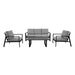 Bulrush Outdoor 4 Piece Lounge Set - Charcoal