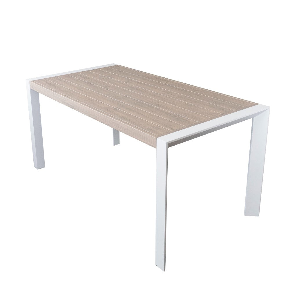 Torrens Aluminium Outdoor Dining Table 160cm - White