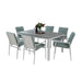 Seabreeze Outdoor 7 Piece Dining Set - White/Sea Mist Green