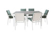 Seabreeze Outdoor 7 Piece Dining Set - White/Sea Mist Green