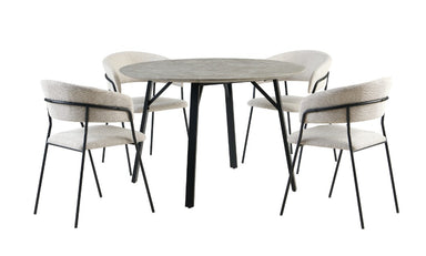 Stonehaven 5 Piece Round Dining Set - Grey Stone