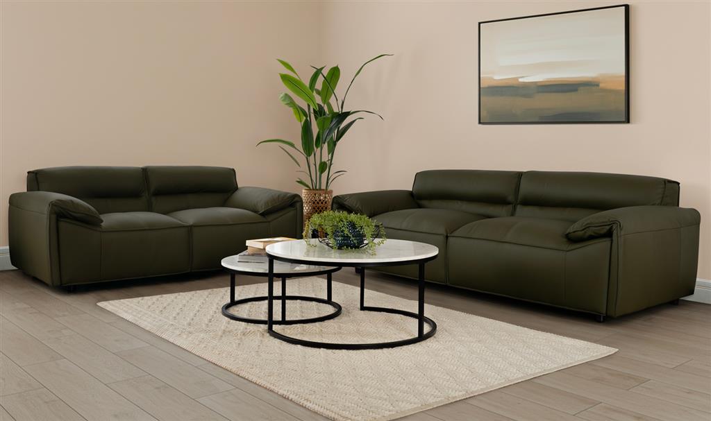 Zion Leather 3 + 2 Seater Sofa Set