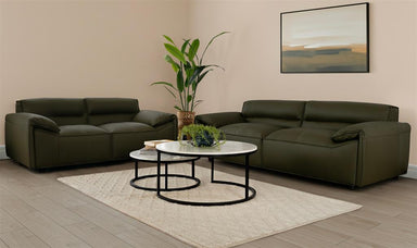 Zion Leather 3 + 2 Seater Sofa Set
