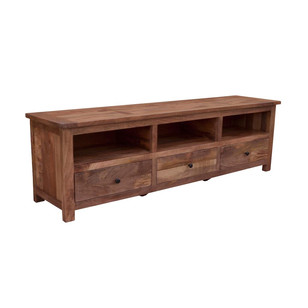 Hawthorn Parquetry 3 Drawer TV Unit - Oak
