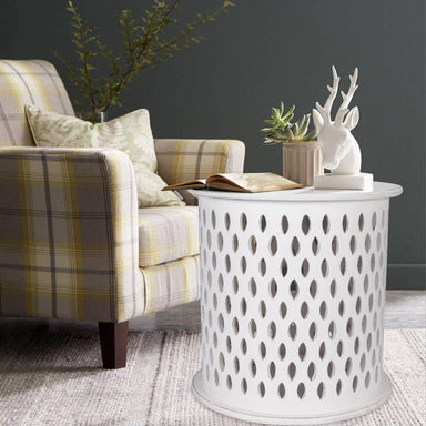 Tessera Round Side Table - White