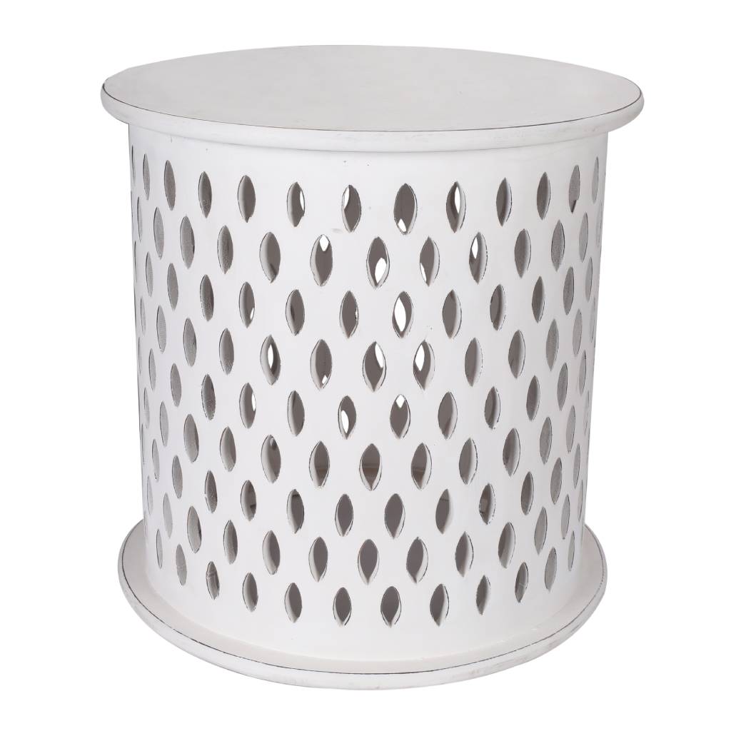 Tessera Round Side Table - White