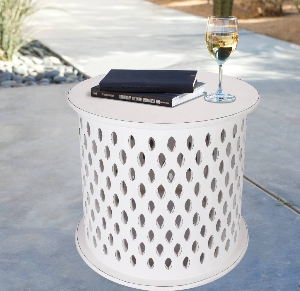 Tessera Round Side Table - White