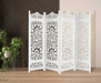 Room Divider Carved Screen - White Antique