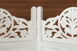 Room Divider Carved Screen - White Antique