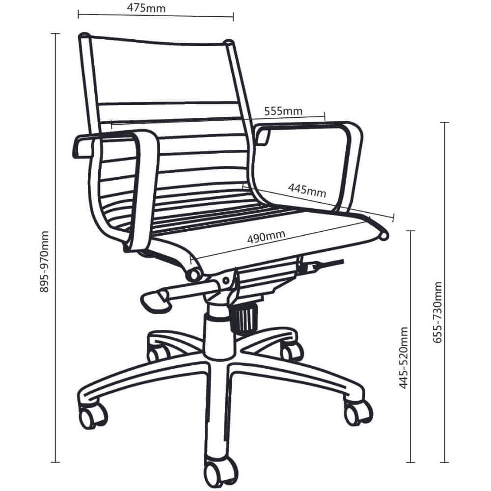 Cogra Leather Office Chair Medium Back - Black