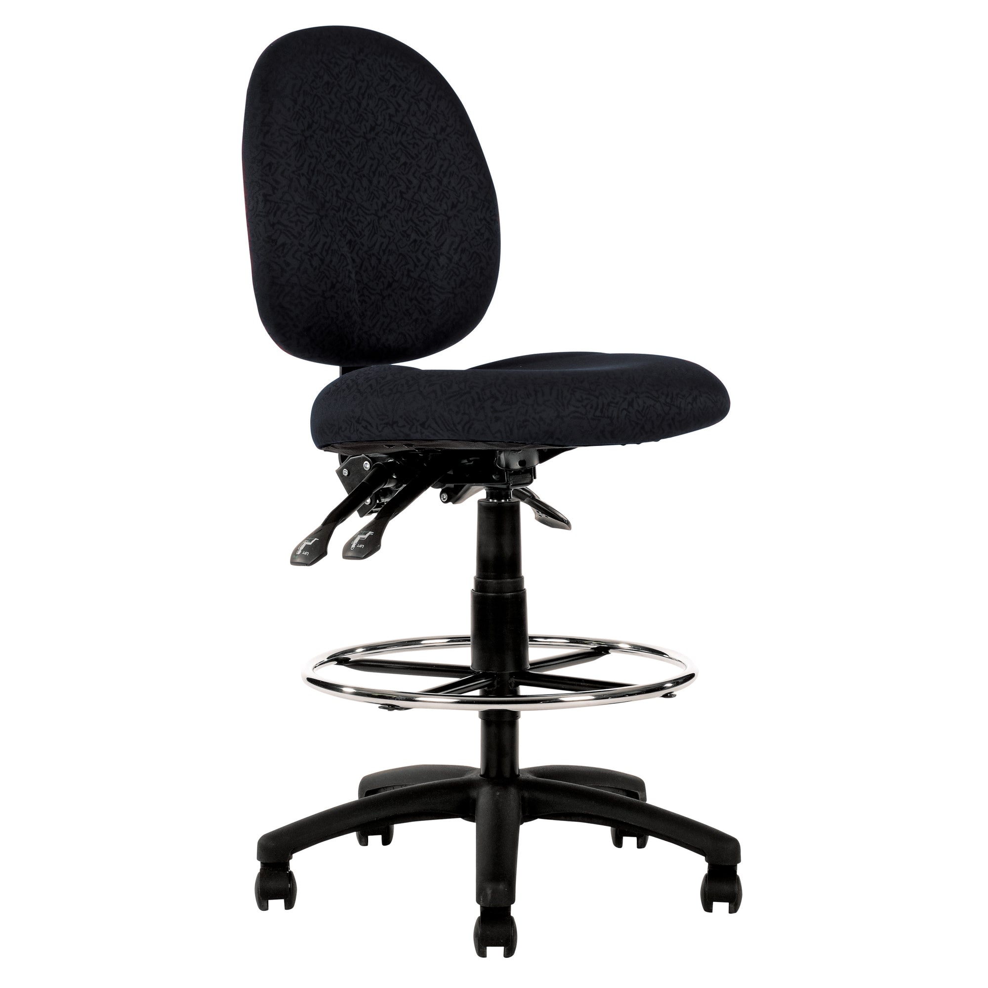 Lincoln Task Chair with Drafting Ring - Black