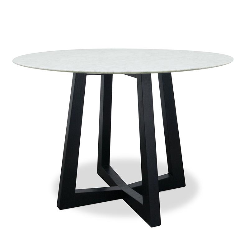 Zodiac 1.15m Round Marble Dining Table - Black Base